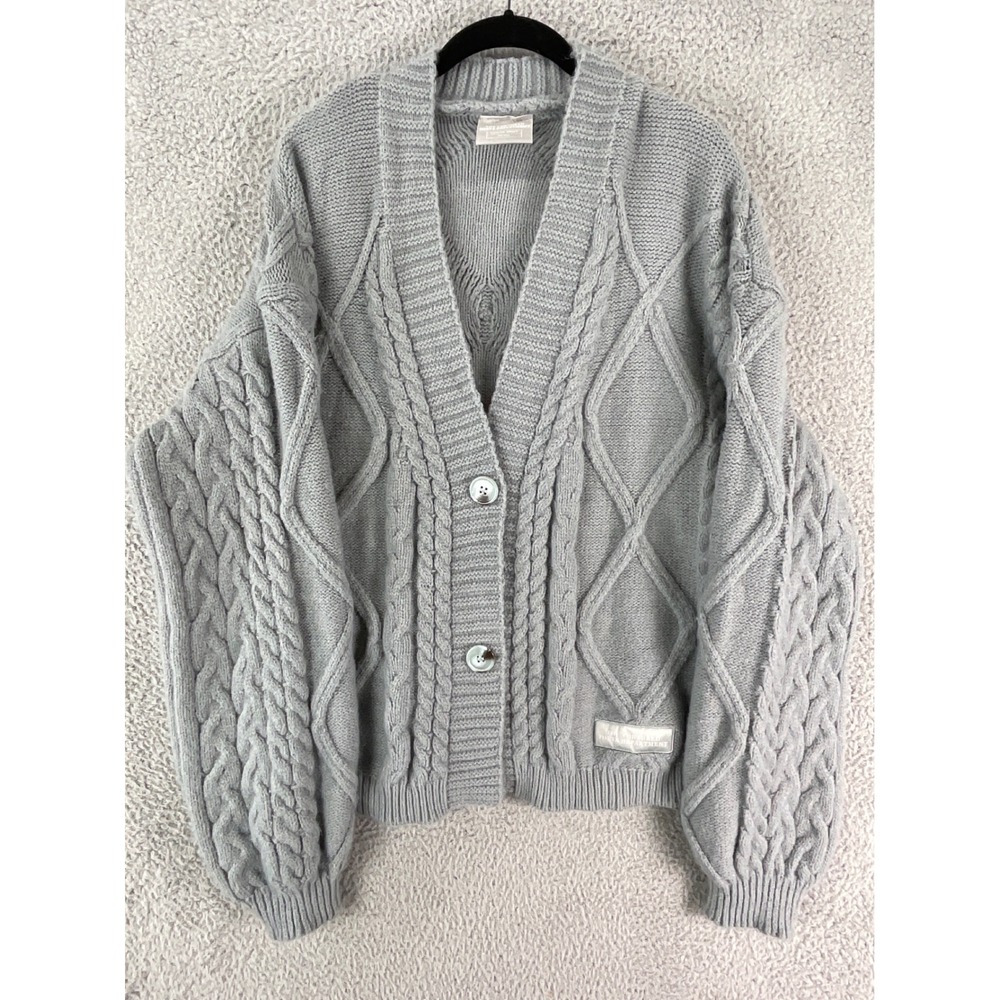 Taylor Swift TTPD Cardigan Unisex 3XL/4XL Grey Cable Knit Tortured Poets Dept